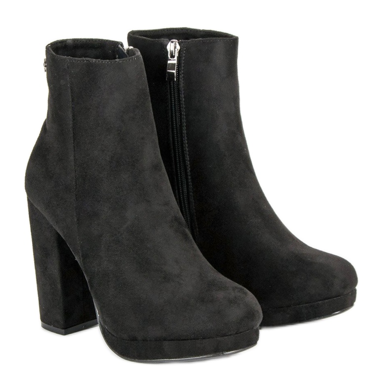 Small Swan Klasyczne botki na słupku czarne 1