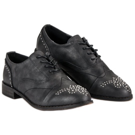 Super Me Modne Wiązane Półbuty czarne 2