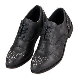 Super Me Modne Wiązane Półbuty czarne 1