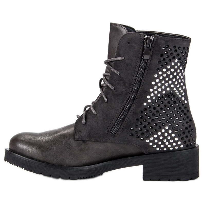 Rockowe botki workery szare 1