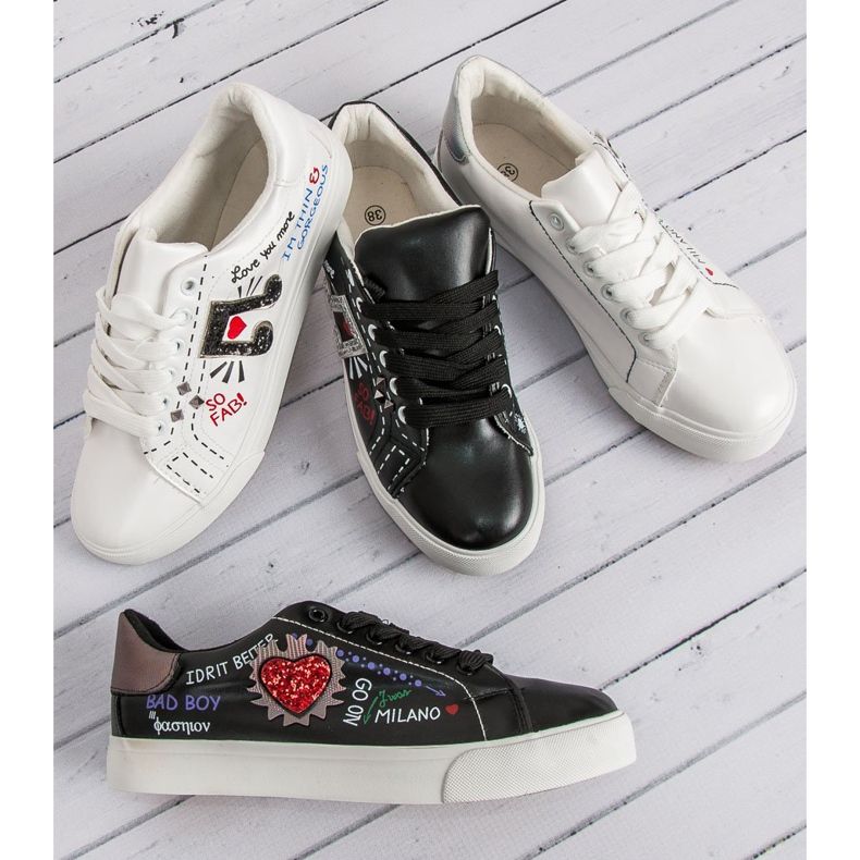 Czarne Trampki Z Printem 1