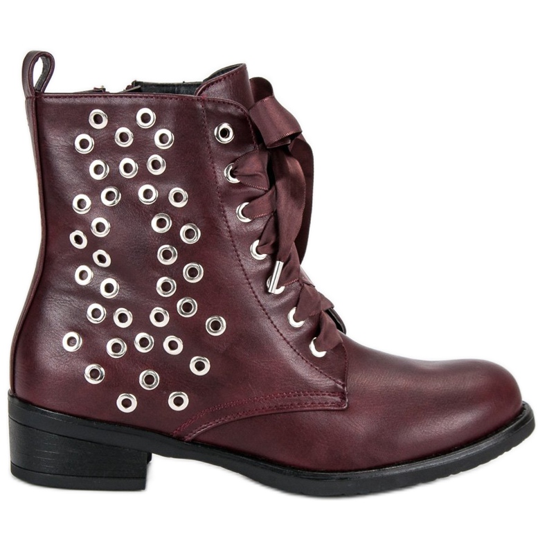 Wiązane bordowe workery czerwone 1