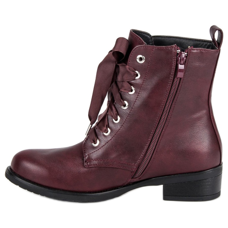 Wiązane bordowe workery czerwone 2