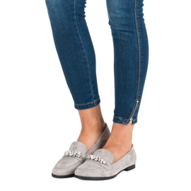 Bestelle Eleganckie szare mokasyny 2