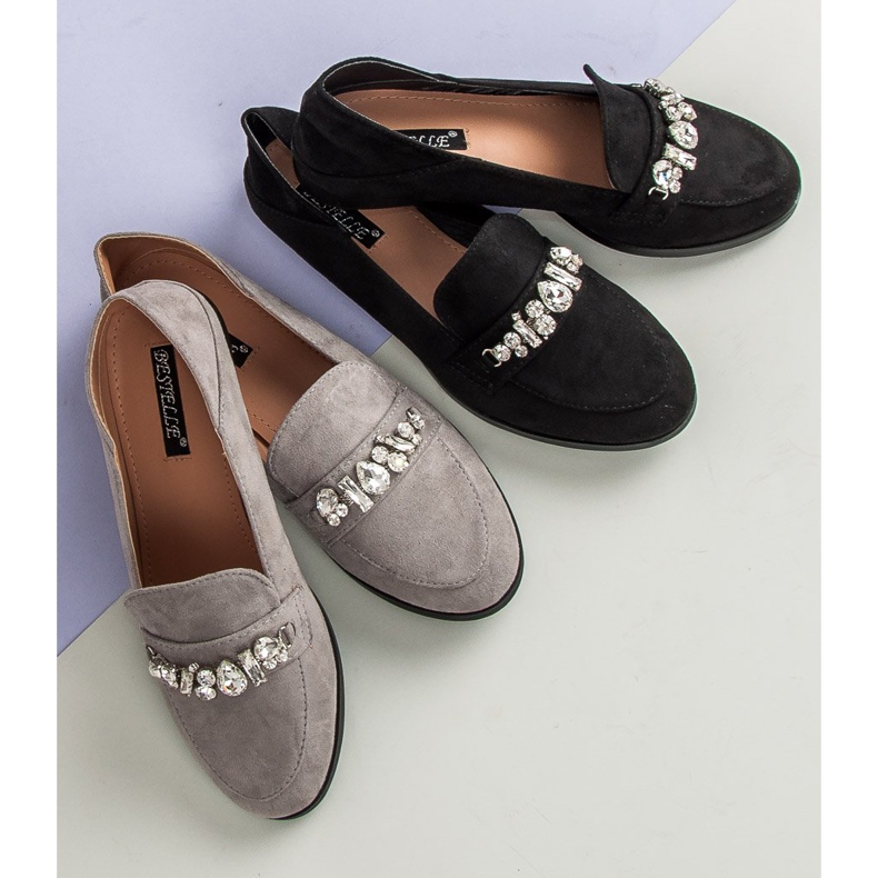 Bestelle Eleganckie szare mokasyny 1