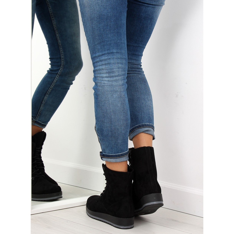Botki sznurowane czarne 6207 Black 1