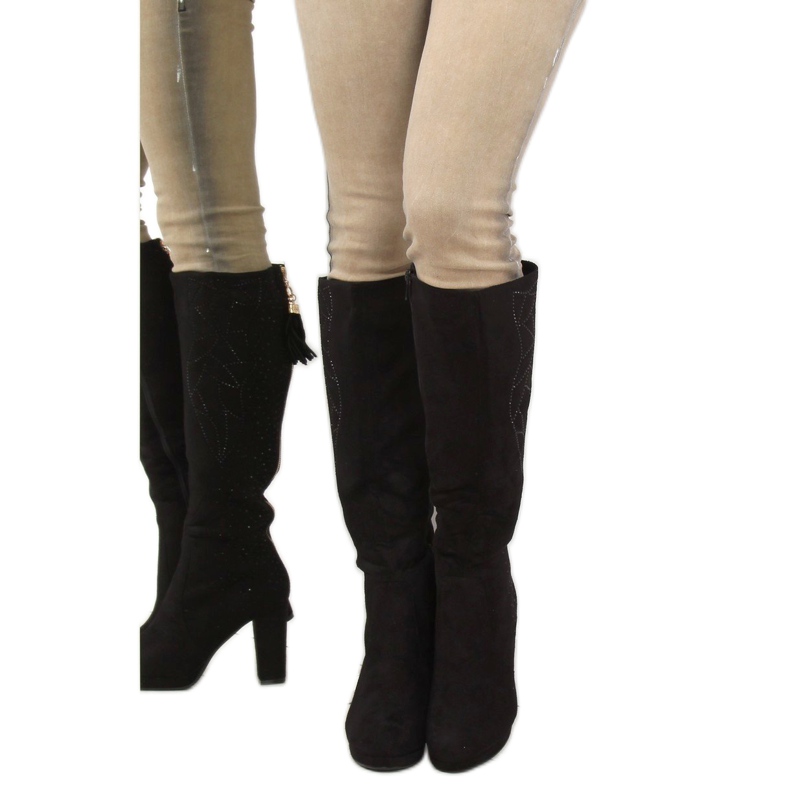 Kozaki na platformie czarne J22 Black 2