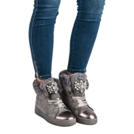 Ocieplane trampki szare 1