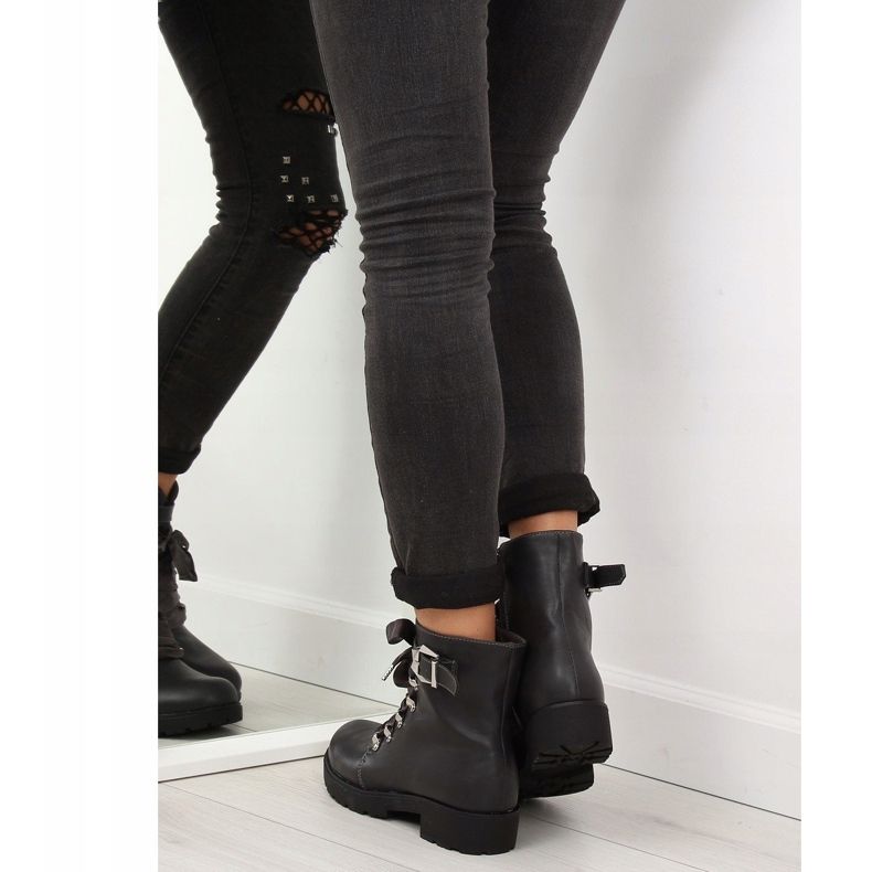 Botki glany wstążka szare FC-H125 Grey 1