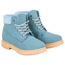 Original Walkman Shoes Niebieskie traperki ze skóry 1