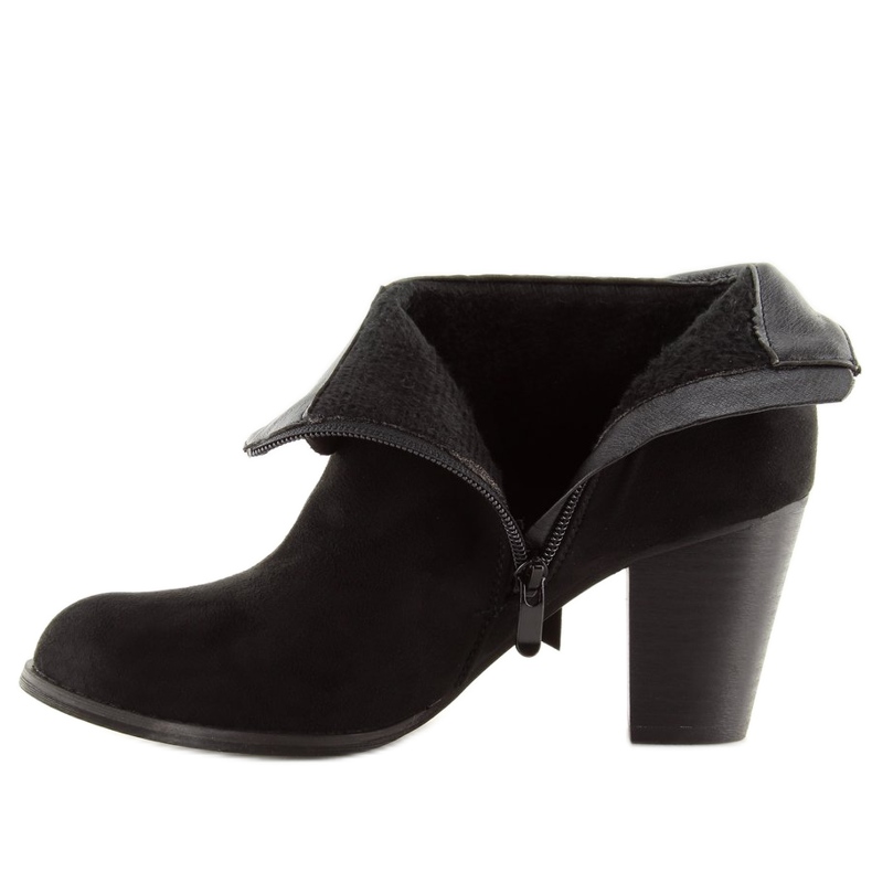 Botki na obcasie czarne 863-GA Black 2