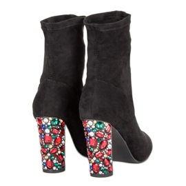 Vices Eleganckie Zamszowe Botki czarne 1