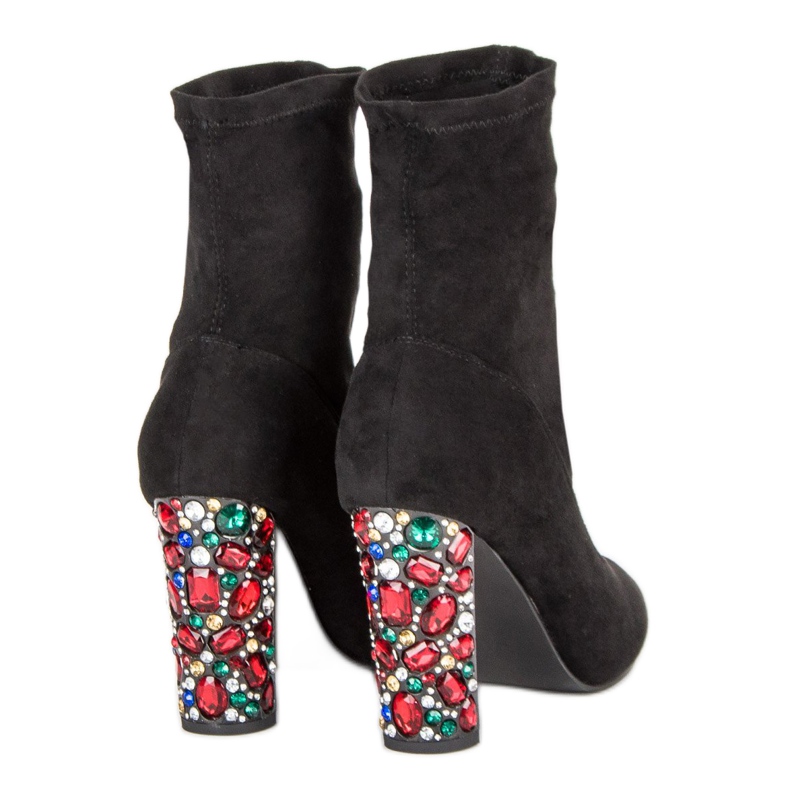 Vices Eleganckie Zamszowe Botki czarne 1