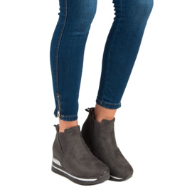 Bestelle Botki sztyblety na platformie szare 1