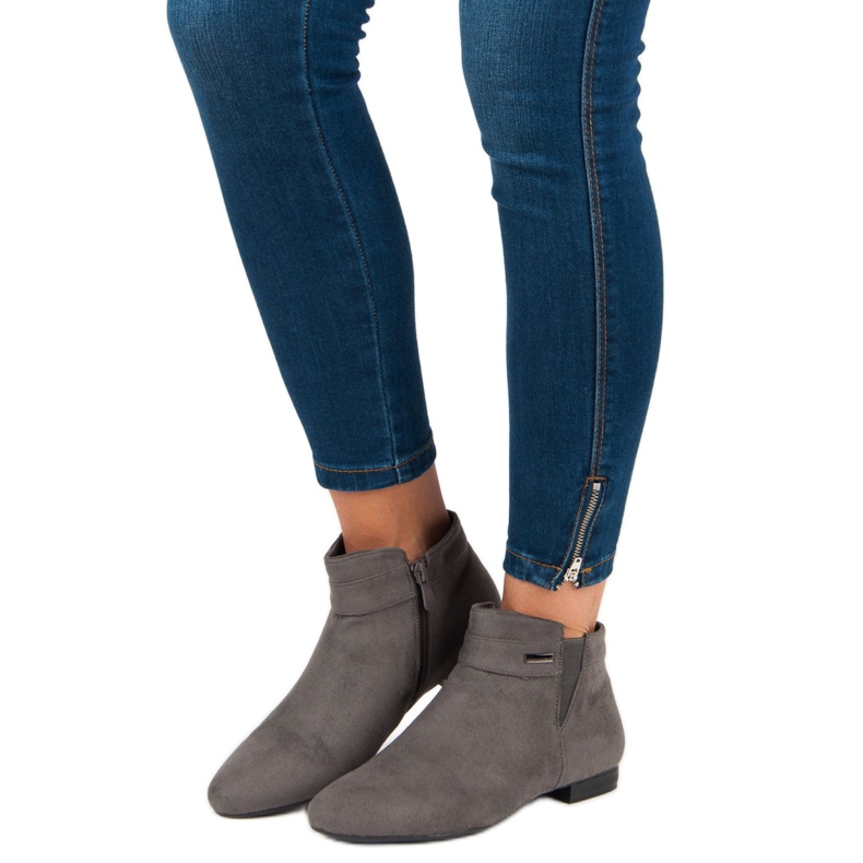 Vinceza Szare botki płaskie 1