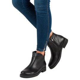 Niskie Botki Na Suwak VINCEZA czarne 2