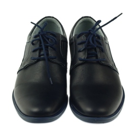 Riko Męskie półbuty skórzane granatowe 819 niebieskie 3