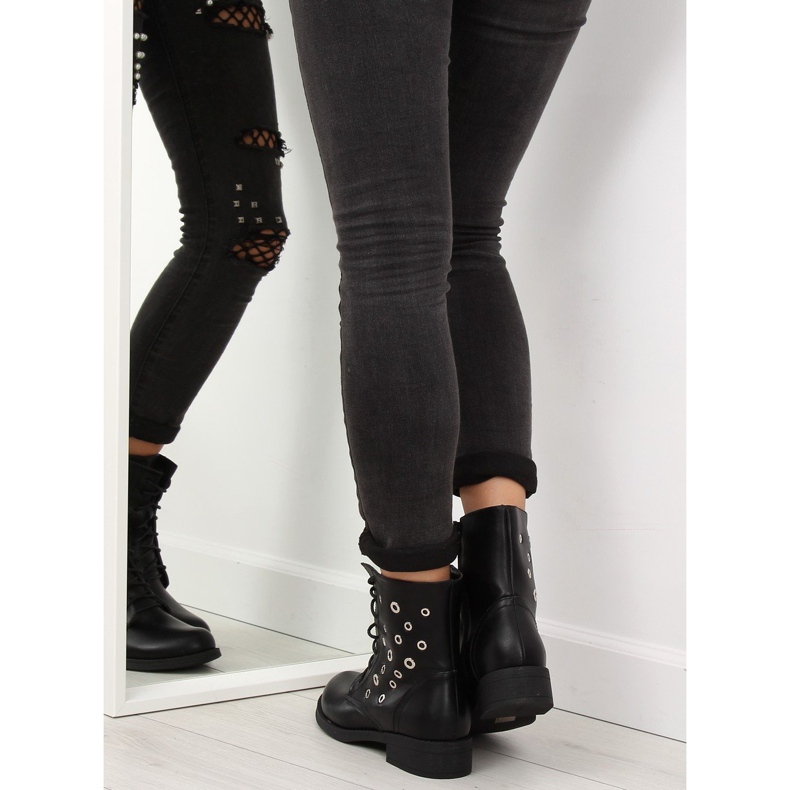 Botki workery licowe pe130p Black czarne 1