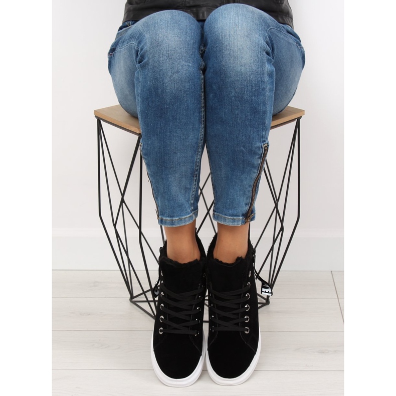 Trampki ocieplane czarne 2018-67 black 2