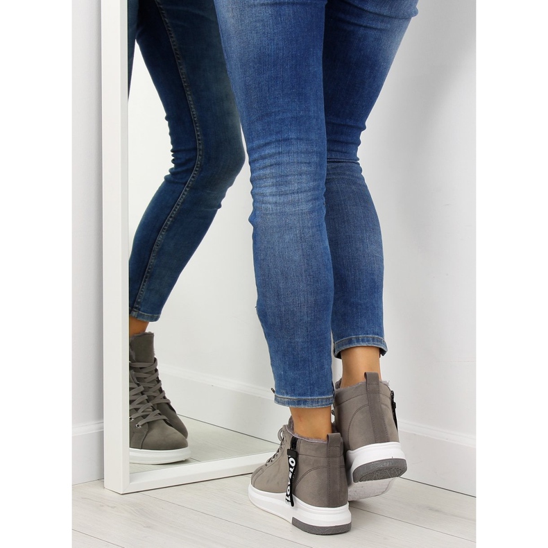 Trampki ocieplane szare 2018-67 grey 2