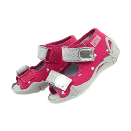 Befado buty dziecięce sandałki kapcie 242p085 szare różowe 5