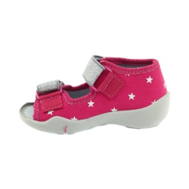 Befado buty dziecięce sandałki kapcie 242p085 szare różowe 2