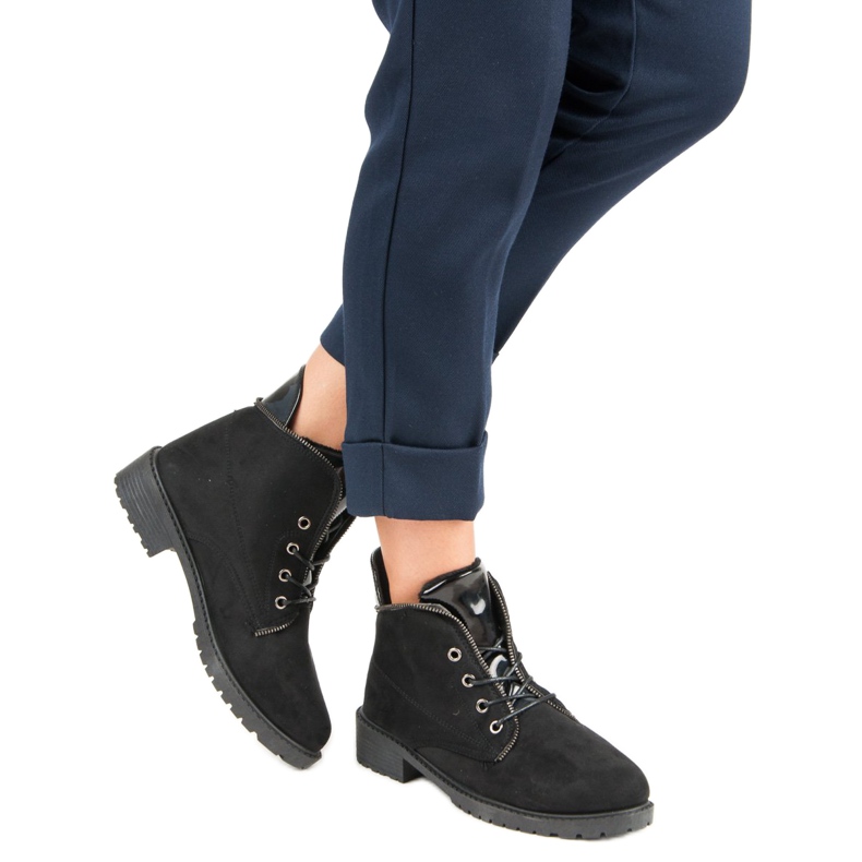 Balada Czarne Wiązane Botki 2