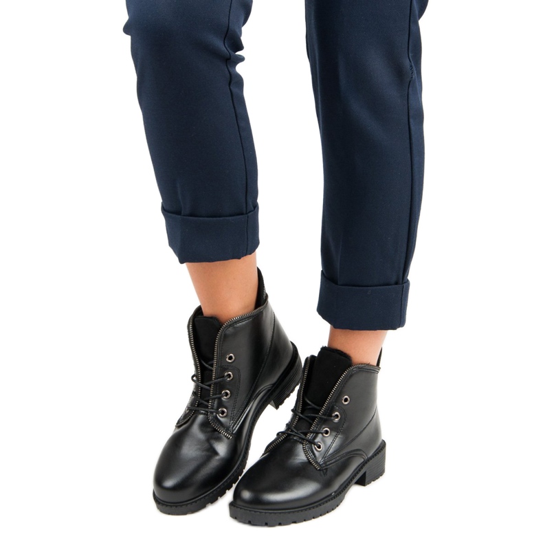 Balada Czarne Wiązane Botki 2