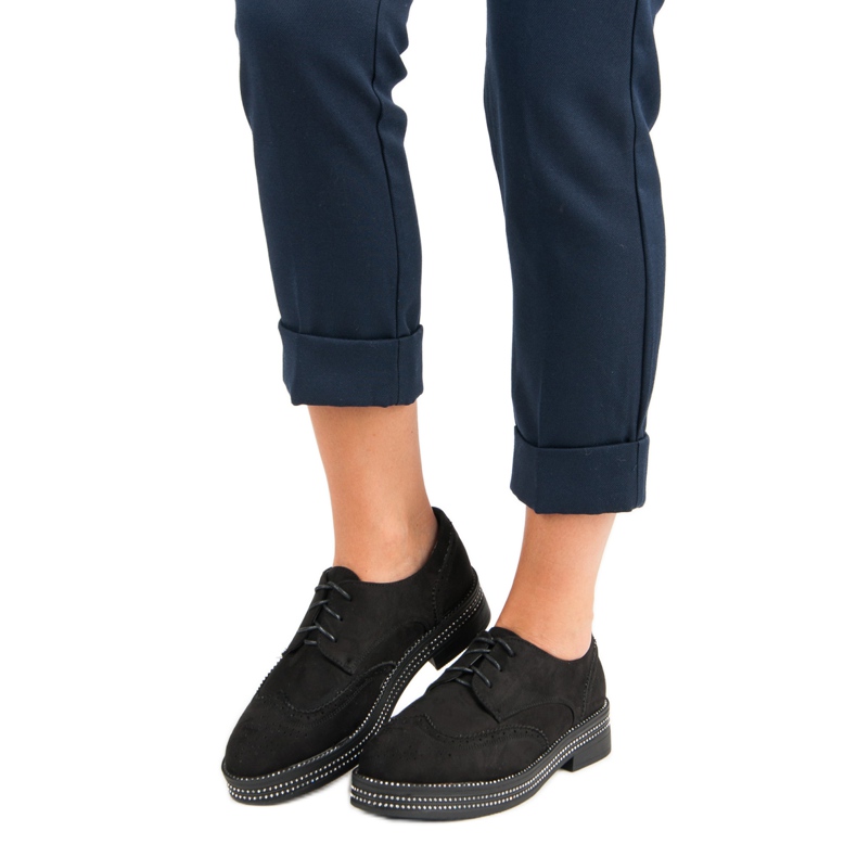 Seastar Modne Zamszowe Półbuty czarne 1