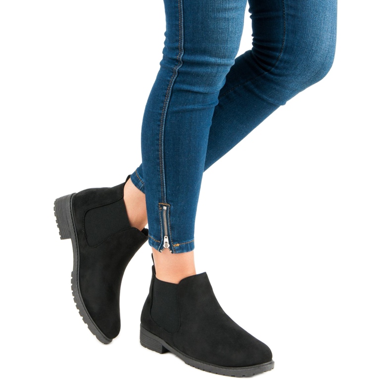 Niskie botki sztyblety czarne 1