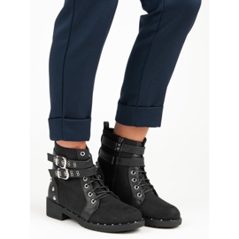 Clowse Modne botki workery czarne 1