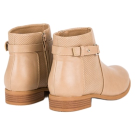 Abloom Beżowe botki na suwak czarne brązowe 1