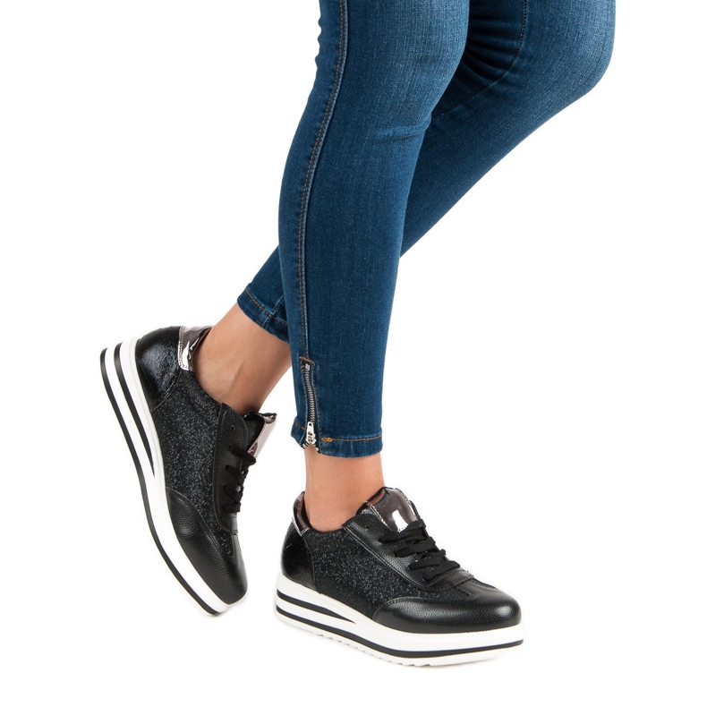 Fama Modne sneakersy czarne 1