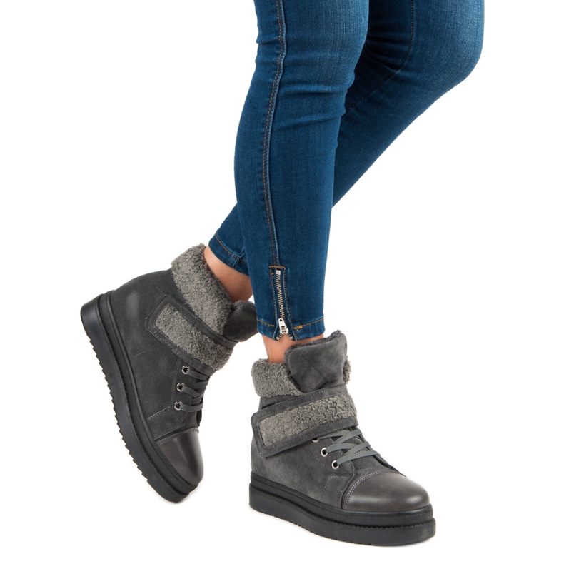Ocieplane szare botki 2