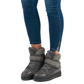 Ocieplane szare botki 1