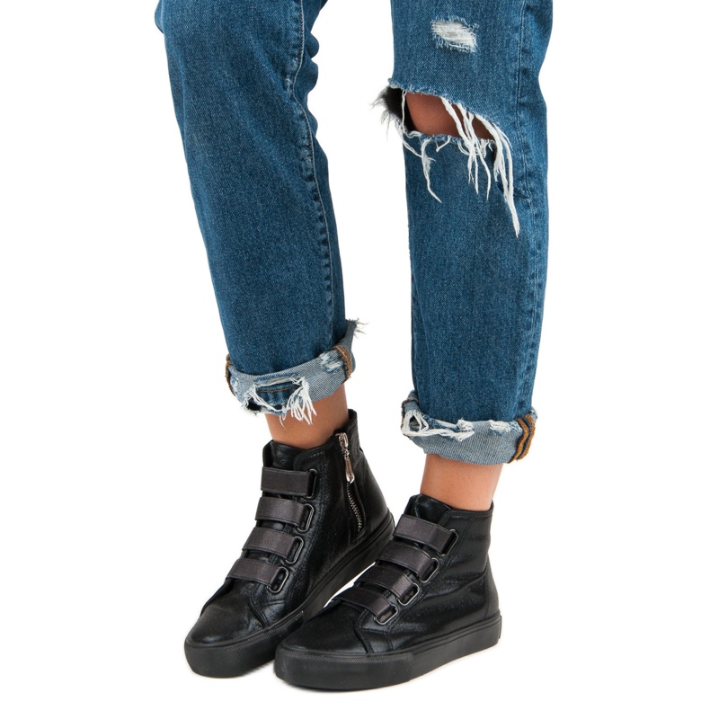 Czarne trampki nad kostkę 1