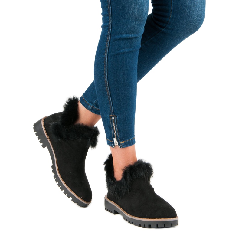 Forever Folie Wsuwane zamszowe botki czarne 2