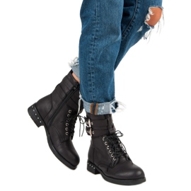 Super Me Wygodne botki workery czarne 2