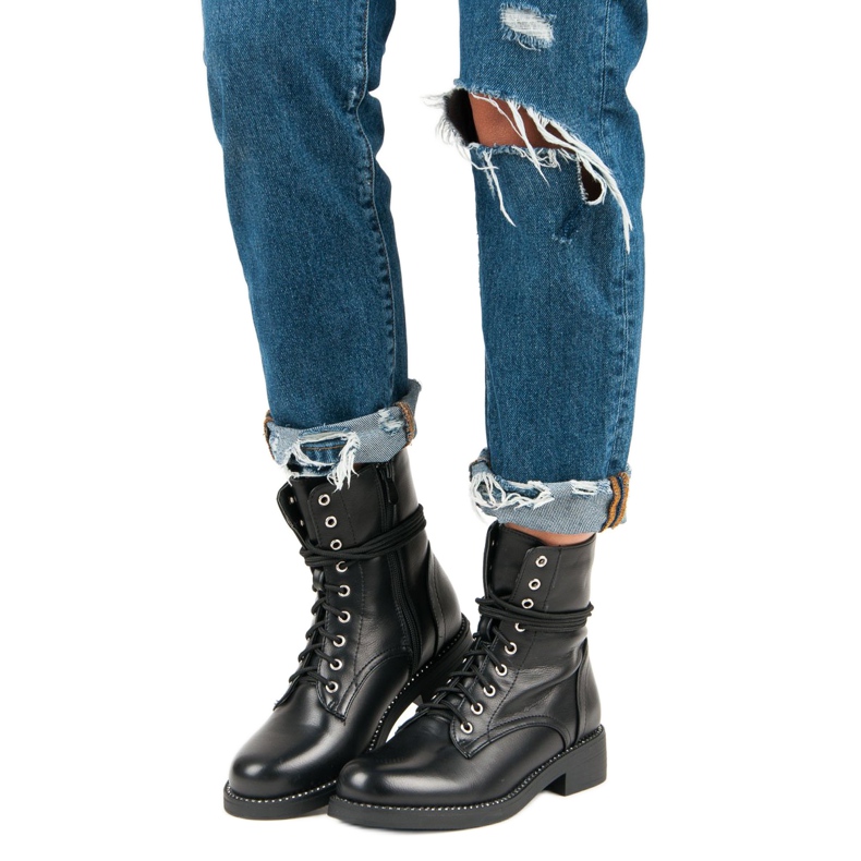 Super Me Czarne wiązane workery 1