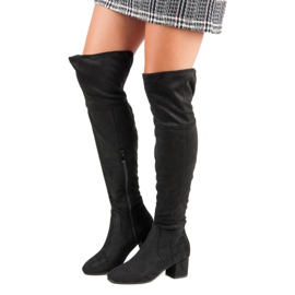 Seastar Zamszowe kozaki nad kolano czarne 2