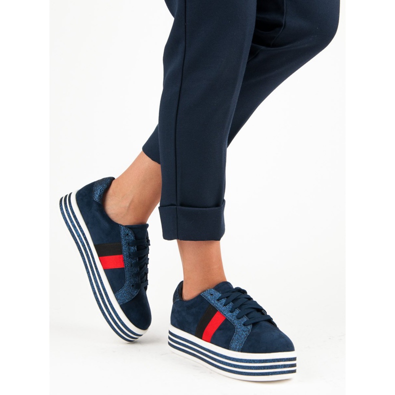 Trampki Na Platformie VICES niebieskie 2