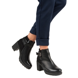 Anesia Paris Czarne Botki Na Słupku 2