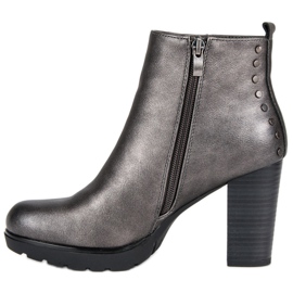 Filippo Grafitowe botki na słupku szare 1