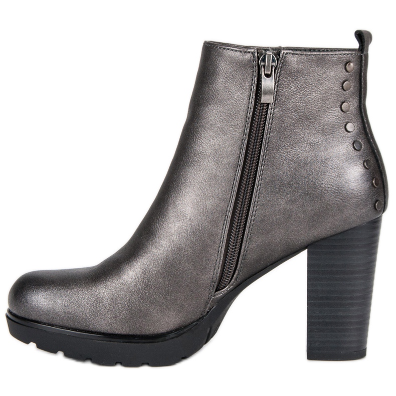 Filippo Grafitowe botki na słupku szare 1