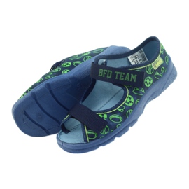 Befado buty dziecięce sandałki kapcie 969x124 zielone granatowe 4
