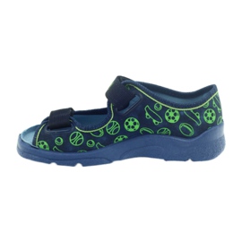 Befado buty dziecięce sandałki kapcie 969x124 zielone granatowe 2