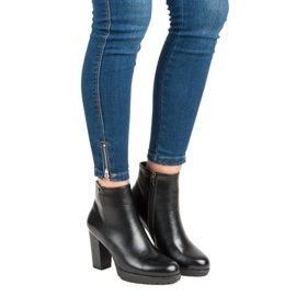 Weide Czarne botki na słupku 2