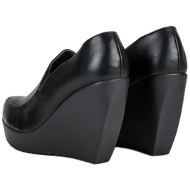 J. Star Czarne półbuty na koturnie 2