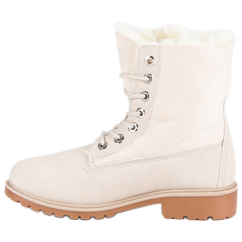 Zamszowe traperki brązowe 1