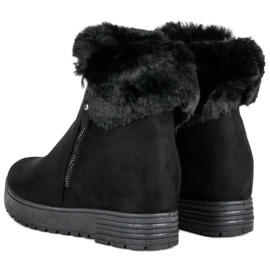 Lucky Shoes Czarne botki na koturnie 2